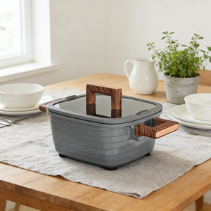 <span class=keywords><strong>Set</strong></span> di Pentole Classico da 12 Pezzi Quadrato per Pentola Antiaderente Blue Diamond con Manico in Bakelite Placcato Oro Ecologico - Product Image 6