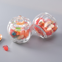 Stoples Kaca Bentuk Labu Bulat 275ml untuk Permen, Camilan, Kacang, Cokelat, Gula, dan Bumbu Dapur dengan Tutup Kaca