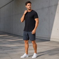 T-Shirt Sportiva da Uomo Traspirante in Tessuto Morbido Elasticizzato, Design Personalizzato OEM, Logo Stampato, Anti-Pilling, Alta Qualità