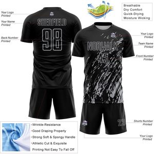 Conjunto de Camisetas de Fútbol Personalizadas Sublimadas, Uniformes Deportivos para Equipos, Unisex, para Adultos, que Absorben la Humedad, Pantalones Cortos - Product Image 3