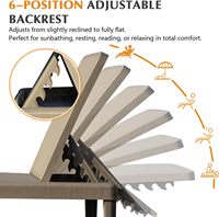 Ensemble de 2 chaises longues de piscine, avec dossier réglable en 6 positions, chaise longue en résine imperméable pour terrasse au bord de la piscine