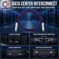 Câble électrique actif KEXINT 1.6T OSFP224 AEC 8x200G-PM4 pour les centres de données IA et les commutateurs HPC