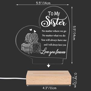 Lámpara Nocturna LED 3D Única con Diseño de Hermana, Regalo Perfecto para Cumpleaños, Navidad, Día de la Madre, Pascua, Halloween - Product Image 2