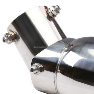 <span class=keywords><strong>Embout</strong></span> d'échappement en acier inoxydable à angle réglable, entrée 2,5 pouces, sortie 3,5 pouces (160-200 mm), directement de l'usine OEM pour les tuyaux de voiture droits/courbés - Product Image 3