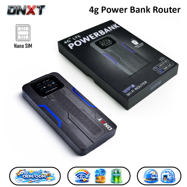 DNXT 4g Lte Wifi Router Power Bank 4g Wifi Router WiFi6 2.4g&5.8g Wifi Mobile Sans Fil 10000mAh Wifi Router in Car Party Use