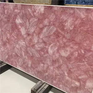 Cristallo di Quarzo Rosa Naturale, <span class=keywords><strong>Pietra</strong></span> Semi-<span class=keywords><strong>preziosa</strong></span> Traslucida, Design Moderno, Impermeabile, Superficie Lucidata, <span class=keywords><strong>Pietra</strong></span> <span class=keywords><strong>Preziosa</strong></span> Rosa - Product Image 5