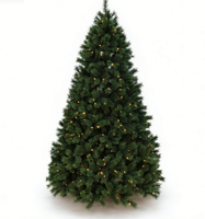 Sapin de Noël artificiel autoportant de 2,3 m, pré-éclairé avec lumières incandescentes claires, aiguilles de sapin bleues pleines et denses, pour la maison et les fêtes en intérieur