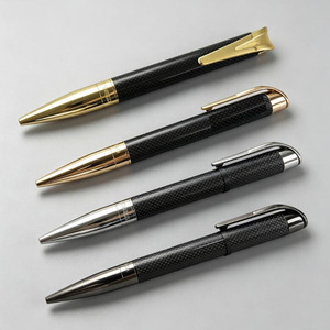 For JR3879 (<b>Gold</b>) High Quality Business Signature Brass <b>Pen</b> Big Clip Carbon Fiber Barrel Custom Logo Black Ink-Office <b>Pen</b> - Product Image 2