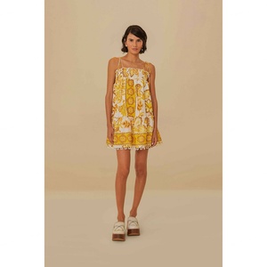 Nuevo Diseño, Vestido Corto Holgado con Tirantes en los Hombros y Lazo en la Espalda, Estilo Tropical - Product Image 2