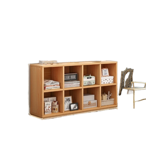 Modern Bamboo Bookcase Eight Grid Multi Layer Bookshelf Display Storage <b>Cabinet</b> for Home Office <b>Living</b> <b>Room</b> - Product Image 1