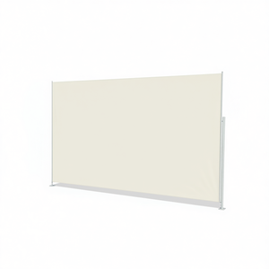 Auvent latéral de patio couleur crème 63x118 pouces, manuel, en tissu polyester anti-UV, fixation murale, design moderne - Product Image 1