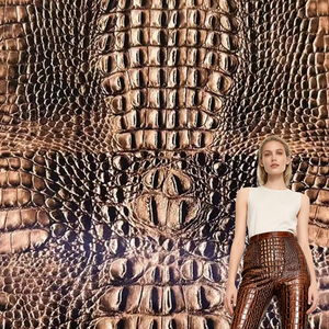 Không thấm nước PU Căng da vải tùy chỉnh in da với <span class=keywords><strong>Python</strong></span> và cá sấu mô hình cho hàng may mặc Dresses trang phục - Product Image 1