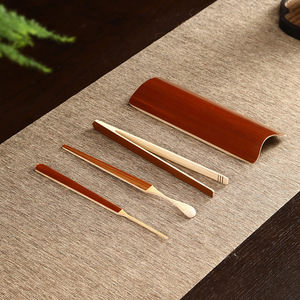Bamboo <b>Tea</b> <b>Set</b> Four Piece Handmade <b>Tea</b> Accessories For Kung Fu <b>Tea</b> Ceremony - Product Image 1