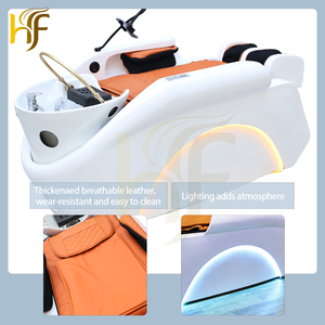 Mueble para Salón de Belleza Silla Lavacabezas Reclinable con Masaje Eléctrico Cama de Spa para Champú - Product Image 3