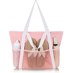 Bolsa de Playa Grande Impermeable, Resistente a la Arena, Plegable, para Mujer, con Bolsillos de Malla con Cremallera, para Piscina y Natación - Product Image 3