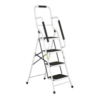 Échelle à marches avec barreaux de sécurité, poignées de maintien, portable, pliable, sûre pour la maison