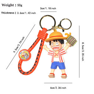 Trong Kho 3D Anime Luffy Hình Keychain Phim Hoạt Hình Nhân Vật Nami Zoro Sanji Chopper Keyring Mềm Silicone Ba Lô Búp Bê Keychain - Product Image 4