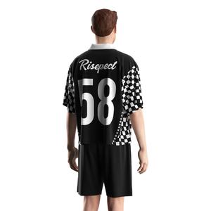 Camiseta Retro de Fútbol Americano con Cuello Polo, Transpirable y de Secado Rápido, Diseño Holgado, Perfecta para Conjuntos Modernos - Product Image 4