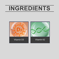 Prêt à expédier Docteat 180 gélules liquides de Vitamine D3 K2 10000 UI avec MK-7 pour la santé des os et du cœur, sachet de 4 oz