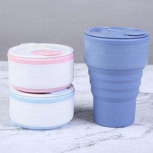 Taza de café plegable de 375 ml, taza de viaje de silicona negra con aislamiento térmico para hombres - Product Image 2