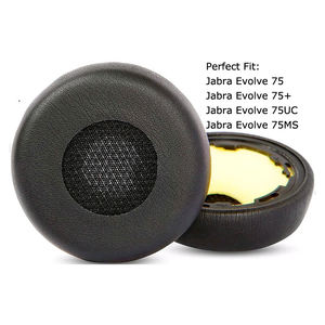 Almohadillas de Repuesto para Auriculares Jabra <span class=keywords><strong>Evolve</strong></span> <span class=keywords><strong>75</strong></span> <span class=keywords><strong>75</strong></span>+ 75UC 75MS, Cubierta de Cuero Proteico, Reducción de Ruido, Espuma Viscoelástica - Product Image 1