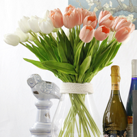 Penjualan terlaris desain terbaru 53cm bunga PU tunggal Tulip buatan untuk Hari Valentine