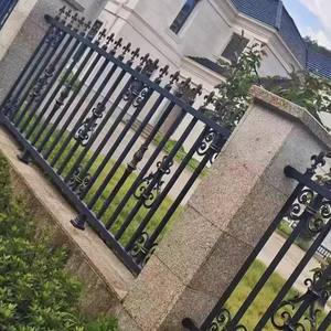 Valla de hierro forjado, suministros para exteriores, casa, patio trasero, jardín, VALLA DE Metal negro, paneles de valla de acero - Product Image 1