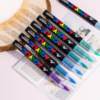 Marqueurs de peinture acrylique KHY 48 couleurs, contrôle automatique de l'encre avec pointe de pinceau souple, stylos de peinture acrylique pour la peinture sur roche, toile, bois