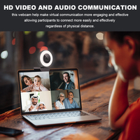 Webcam webcam otomatik odaklama kamerası 5x dijital zoom uzaktan kumanda çift mikrofon halka ışıkları webcam 2k