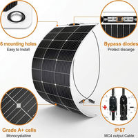 Panneau solaire monocristallin flexible 800W (2x400W) étanche IP67 pour camping-car, camping, bateau, surface incurvée