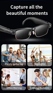 Gafas Inteligentes L802 con IA, Cámara HD de 8MP, Grabación de Video 1200P, Reducción de Ruido, Traducción en Tiempo Real, Llamadas Bluetooth, Gafas de Sol - Product Image 4