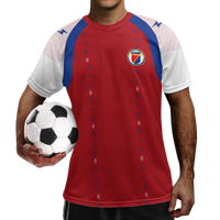 Maillot de football Haïti 2026WC – Nouveau T-shirt essentiel à col en V pour homme de la Fédération Haïtienne de Football (HAÏTISEATA) à manches courtes