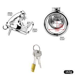 FRRK-36 Short Tiger Metal Chastity Cage Belt Cock Cage Male Chastity Devices BDSM Sex <b>Toys</b> <b>for</b> <b>Men</b> Gays Bondage Set Wholesale - Product Image 3