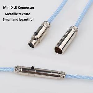 Naylon çift kollu USB C USB <span class=keywords><strong>Mini</strong></span> XLR sarmal kablo ile GX16 Aviator mekanik klavye için ayrılabilir bağlayıcı - Product Image 2