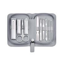 Ensemble de coupe-ongles portable de luxe en acier inoxydable 3 en 1, 10 pièces, boîte à outils de manucure et pédicure, emballage personnalisé avec logo