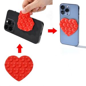 Heart Shape Phone Holder Suction Cup Stand Double Sided Non Slip Phone Mount Portable Reusable Silicone Suction <b>Pad</b> for Case - Product Image 4