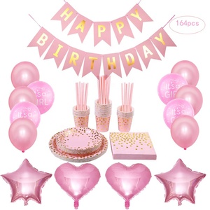 Baby Shower <span class=keywords><strong>Buon</strong></span> Compleanno Per I Bambini Piatti di Carta 1st Festa di Compleanno Tazze Per Bambini Favori Tovaglioli di Bandiere di Partito Da Tavola Forniture - Product Image 3