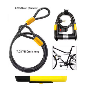 Serrure de vélo en <span class=keywords><strong>U</strong></span> <span class=keywords><strong>avec</strong></span> câble de vélo <span class=keywords><strong>u</strong></span>-lock, câble de manille de 14mm <span class=keywords><strong>avec</strong></span> support de montage pour serrures et chaînes de moto de vélo de route - Product Image 4