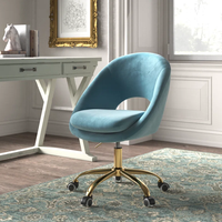 Chaise classique moderne pour bureau à domicile chaise de travail ergonomique professionnelle sans accoudoirs chaise d'étude pivotante en velours
