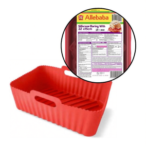 Molde de silicona para bizcocho de ciruela con asas (22x15cm) AIR FRYER Rojo 69320MAIR - Product Image 2