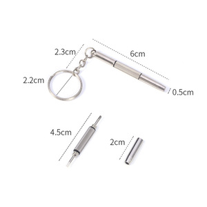 高品質修理ツール 3 in 1 ミニステンレス製ドライバーキーホルダー 眼鏡修理キット 光学眼鏡フレーム用 - Product Image 5