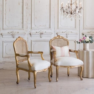 Hot Bán Farmhouse Cổ Điển Gỗ Cổ Điển Mây/Mía Vải Tình Yêu Ghế Sofa Phòng Khách Thiết Kế - Product Image 5