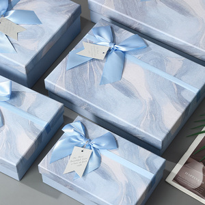 Boîte <span class=keywords><strong>cadeau</strong></span> bleu encre avec nœud papillon pour la Saint-Valentin, emballage cosmétique pour petite amie, mère, amie - Product Image 5