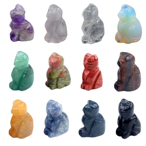 Breloques Animaux Délicats en Pierre Naturelle Agate Sculptée à la Main (1 pouce) pour la Guérison et la Décoration Intérieure, Cadeau <span class=keywords><strong>de</strong></span> Fête, Style Vintage Tendance - Product Image 1