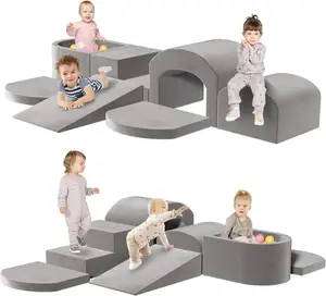 Soft Play per bambini in schiuma da arrampicata in 7 pezzi blocchi da arrampicata per bambini al coperto giocattoli da arrampicata con gommapiuma