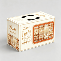 Boîte cadeau en carton personnalisée pour boissons énergisantes et bière, support pour 4 packs avec gaufrage, emballage recyclable