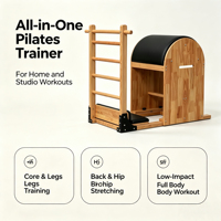 Baril d'escalade Pilates portable robuste avec boutons réglables et pédales à double couture pour la gym/le studio, l'exercice physique et la santé du corps