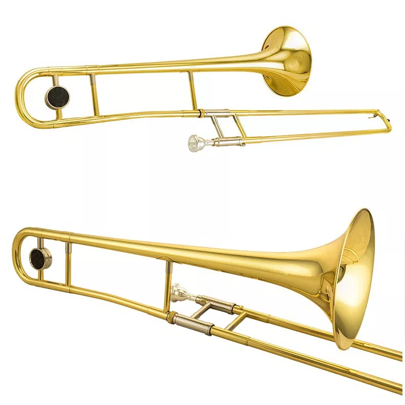 Instruments de musique en laiton laqué or Bb alto trombone