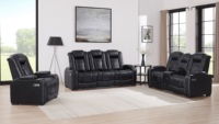 Ensemble de canapés de cinéma maison de luxe de style européen moderne avec sièges inclinables électriques en similicuir pour salon