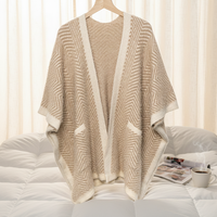 Damen Vintage gestreifte Faux Nerz Cardigan Hot Sale Open Front Strick pullover